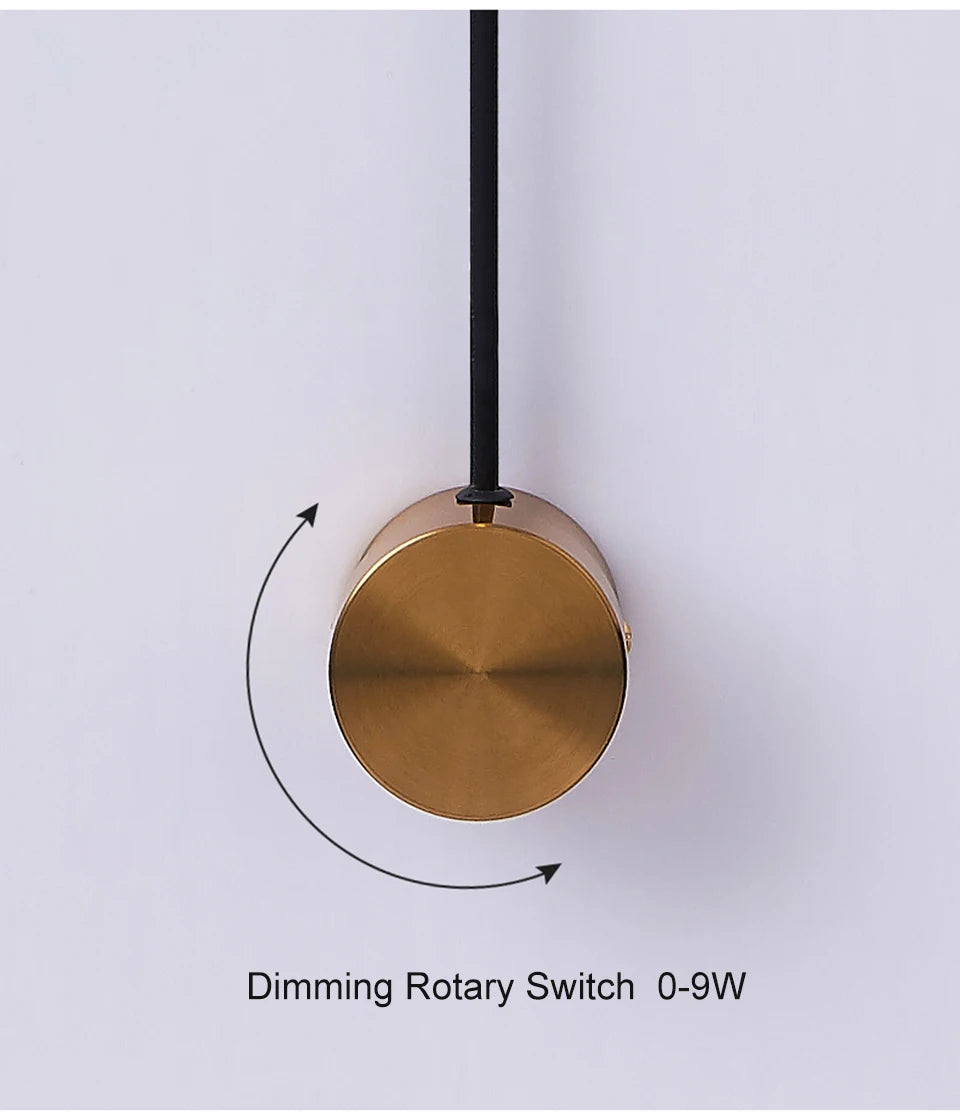 Led indoor wall lamps rotation dimming