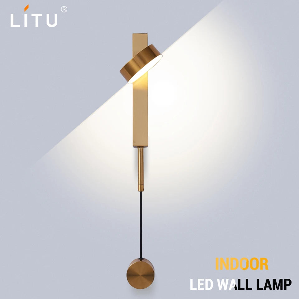 Led indoor wall lamps rotation dimming