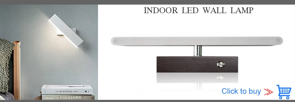 Led indoor wall lamps rotation dimming