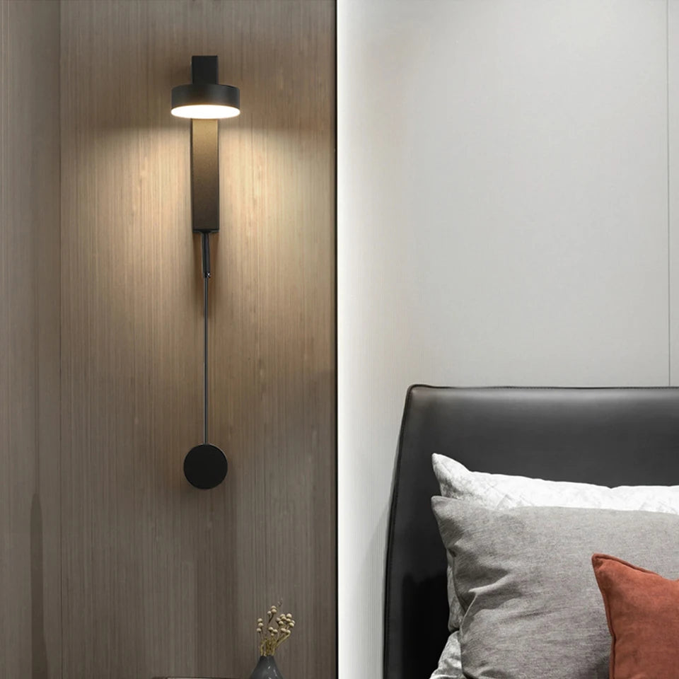 Led indoor wall lamps rotation dimming