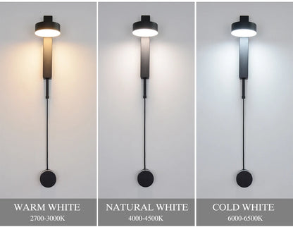 Led indoor wall lamps rotation dimming