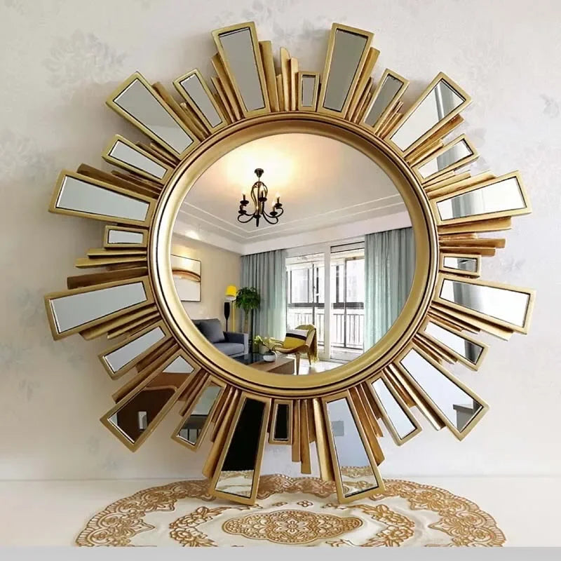 Golden Bathroom Mirrors Round